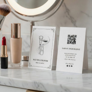 Carte de visite élégante de maquilleuse avec QR Co
