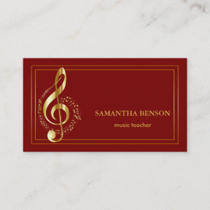 Carte de visite élégante de musicien avec note de