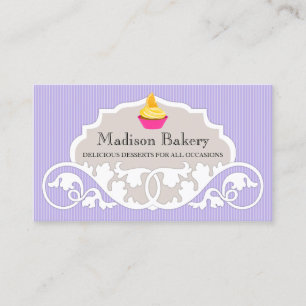 Carte De Visite Élégante décoration de boulangerie Cupcake