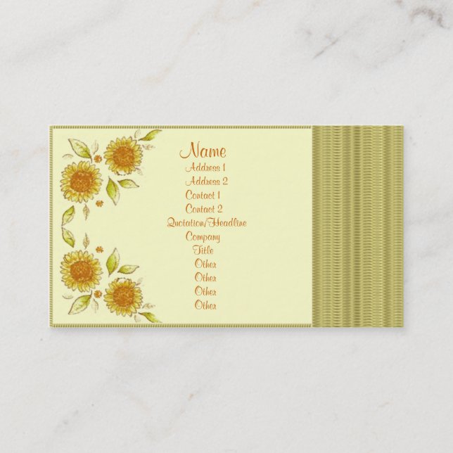 Carte De Visite Élégante décoration florale (Devant)