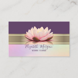 Carte De Visite Élégante Doré Moderne Bande Lotus Flower