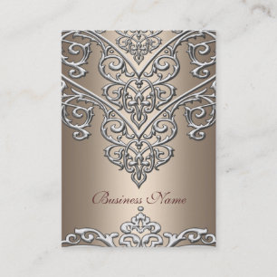 Carte de visite élégante en métal aspect café supe