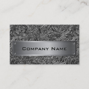 Carte de visite élégante en noir avec plaque argen