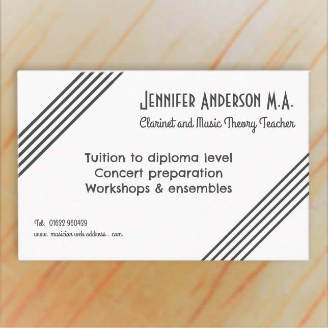 Carte de visite élégante et moderne pour professeu (Créateur téléchargé)