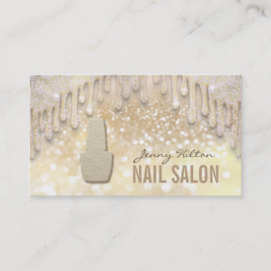 Carte De Visite Élégante étincelle dorée brille les ongles