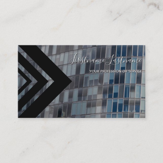 Carte De Visite Elégante façade de bureau triangle noir (Devant)