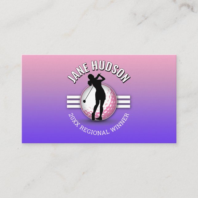 Carte De Visite Elégante femme Golfer Monogramme Design (Devant)