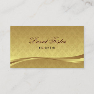 Carte De Visite Elégante feuille d'or avec Damas de luxe