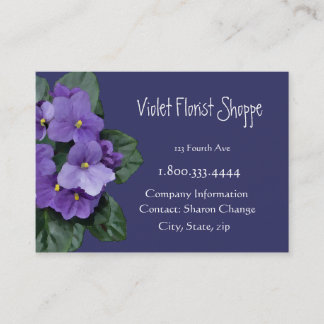Carte De Visite Élégante Fleur de la nature Plante violet africain