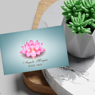 Carte De Visite Élégante Fleur de Lotus Simple