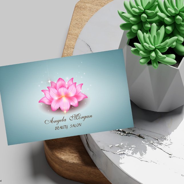 Carte De Visite Élégante Fleur de Lotus Simple (Créateur téléchargé)