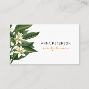 Carte De Visite Élégante floraison Vintage orange