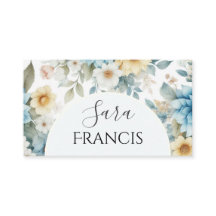 Carte de visite élégante florale standard, 3,5" x