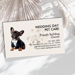 Carte De Visite Elégante French Bulldog Wedding Day Pet Care pour