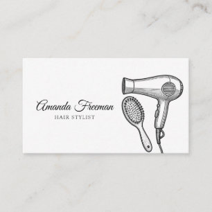 Carte De Visite Elégante gamme de brosses Art Vintage Hair Stylist