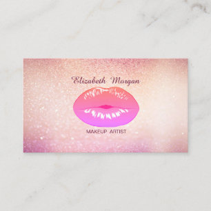 Carte De Visite Élégante Glitterie tendance Bokeh Lips