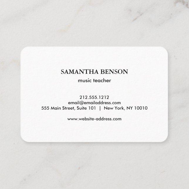 Carte De Visite Elégante Guitare Lac Ombre Paysage Musique Amour (Dos)