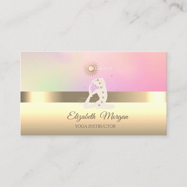 Carte De Visite Élégante instructrice de yoga professionnelle fill (Devant)