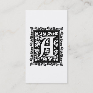 Carte De Visite Élégante Lettre manuscrite illuminée médiéval