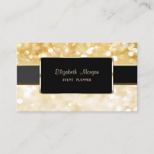 Carte De Visite Élégante Luxueuse Élégante, Bokeh Étincelant (Devant)