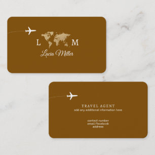Carte de visite élégante marron pour un agent de v