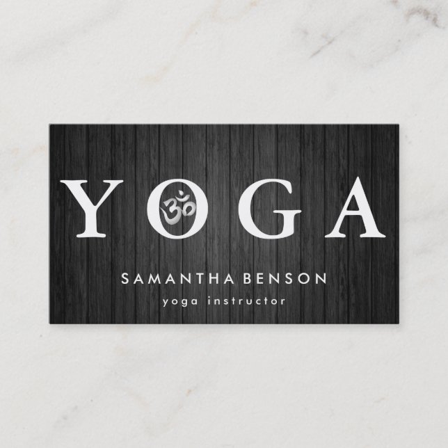 Carte De Visite Élégante méditation de Yoga Logo (Devant)