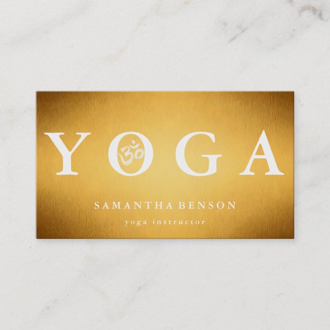 Carte De Visite Élégante méditation de Yoga Logo (Devant)