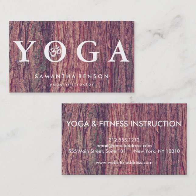 Carte De Visite Élégante méditation de Yoga Logo (Devant / Derrière)