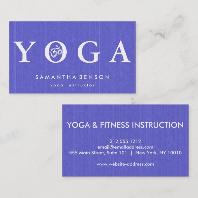 Carte De Visite Élégante méditation de Yoga Logo (Devant / Derrière)