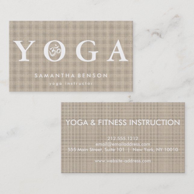 Carte De Visite Élégante méditation de Yoga Logo (Devant / Derrière)