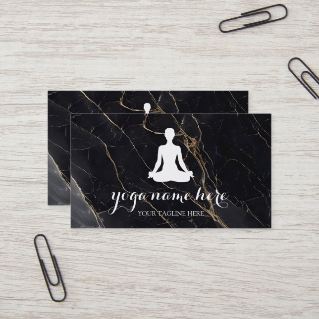 Carte De Visite Elégante Méditation Om Logo Yoga (Devant/Arrière en situation)
