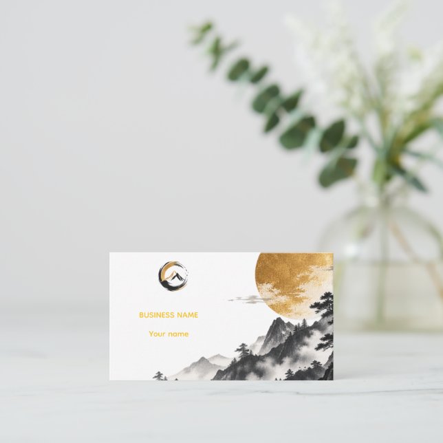 Carte de visite élégante moderne avec montagnes en (Debout devant)