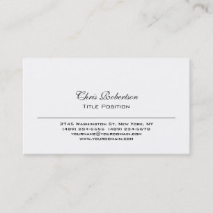 Carte de visite élégante noir blanc