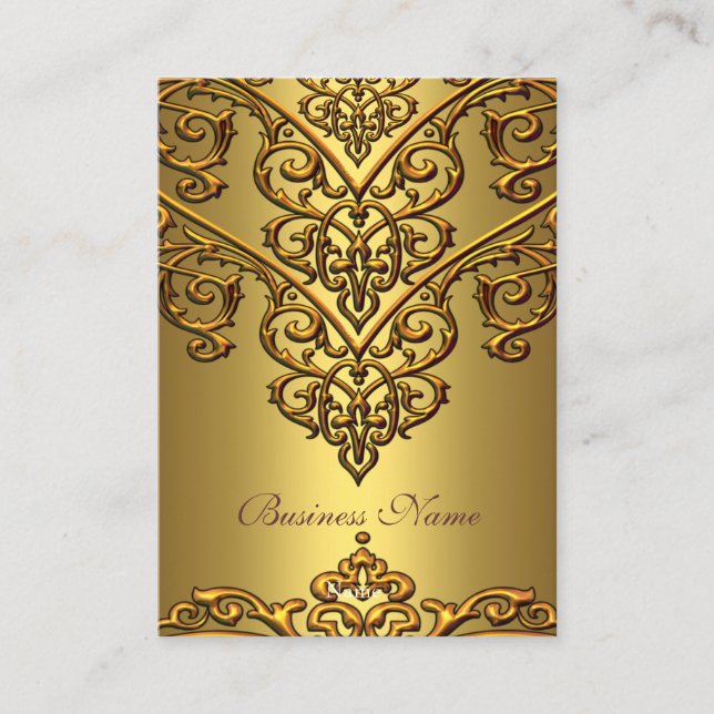 Carte de visite élégante or sur superposition or (Devant)