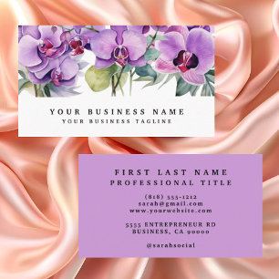 Carte De Visite Élégante Orchidées violettes Fleurs florales