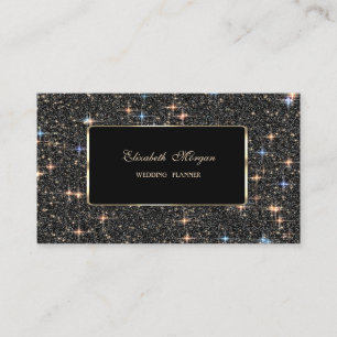 Carte De Visite Elégante Parties scintillant Black Sparkle de luxe