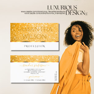 Carte De Visite Élégante Parties scintillant blanche orange Étoile