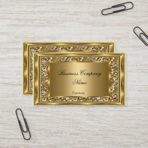 Carte De Visite Elégante Parties scintillant Classy Gold Frame Fau