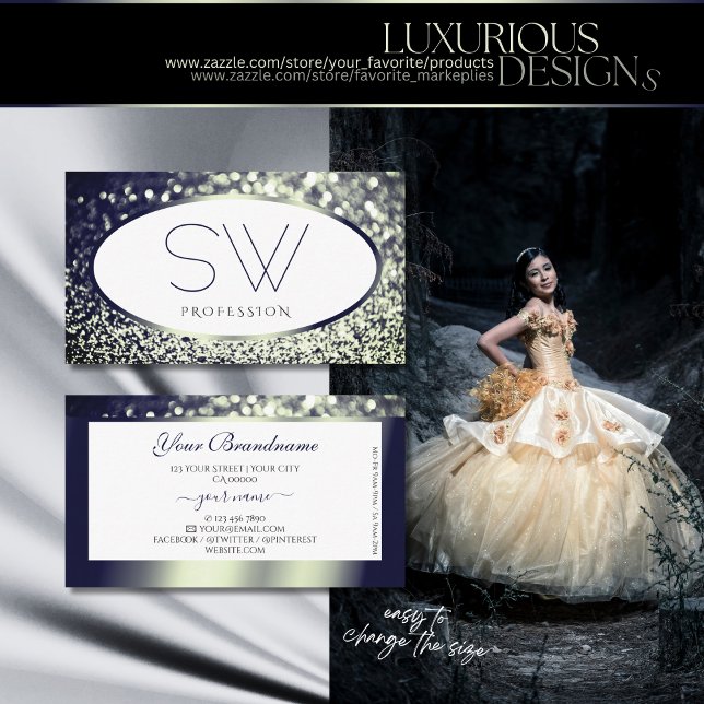 Carte De Visite Élégante Parties scintillant d'étincelle en argent (Créateur téléchargé)