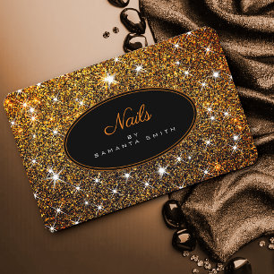 Carte De Visite Elégante Parties scintillant dorée Étoiles lumineu