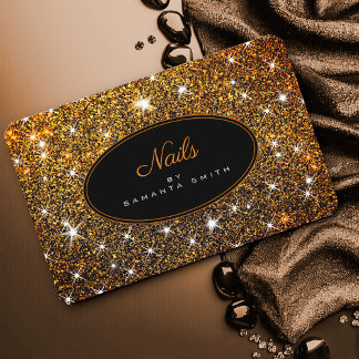 Carte De Visite Elégante Parties scintillant dorée Étoiles lumineu