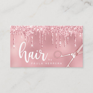 Carte De Visite Élégante parties scintillant dorée rose goutte-