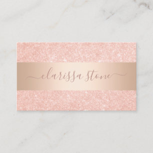 Carte De Visite Élégante parties scintillant en or rose de cuivr