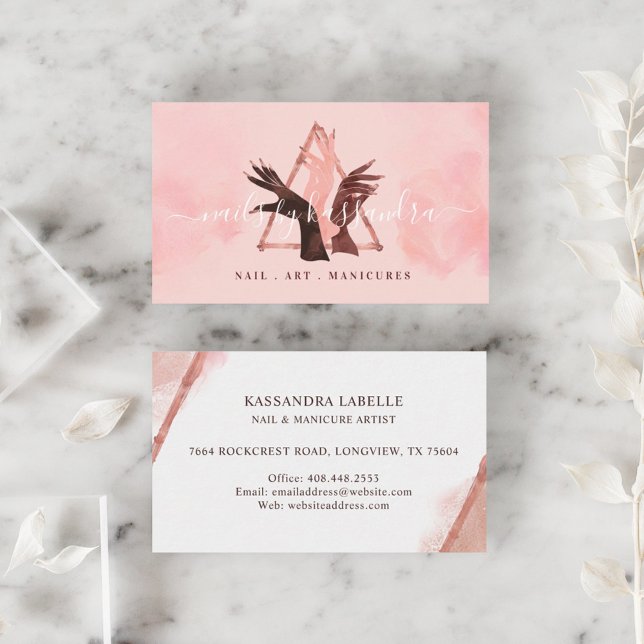 Carte De Visite Elégante Parties scintillant Glam Nail Art Mains M (Créateur téléchargé)