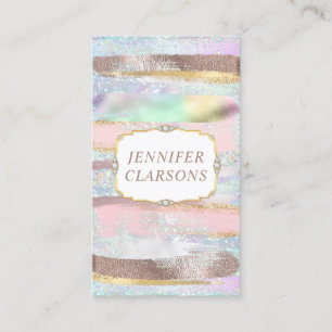 Carte De Visite Elégante Parties scintillant Holo Gold Aquarelle b