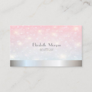 Carte De Visite Elégante Parties scintillant moderne Bokeh, Argent