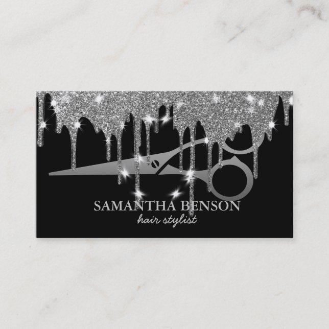 Carte De Visite Elégante Parties scintillant Or Driving cheveux St (Devant)