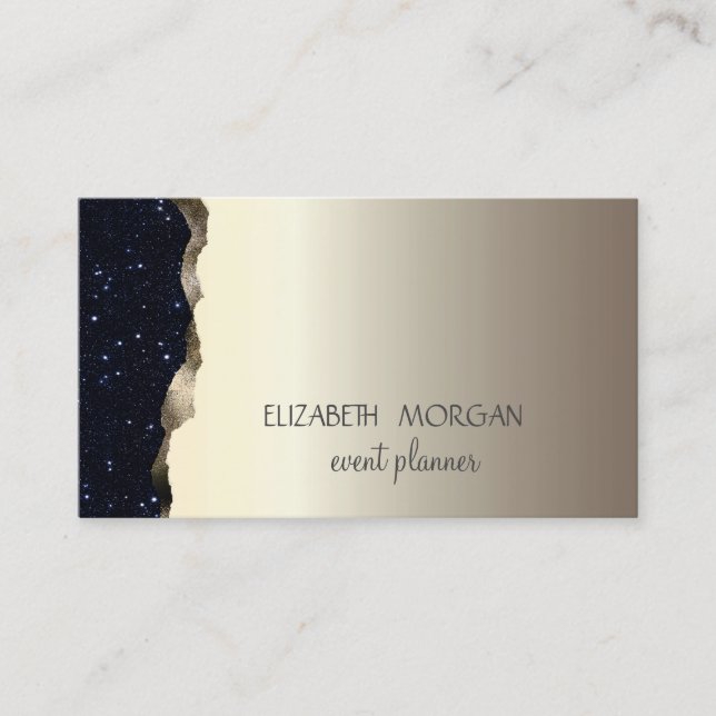 Carte De Visite Élégante Parties scintillant professionnelle simpl (Devant)