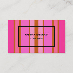 Carte De Visite Élégante Pink Minimaliste Feminine Professionnel