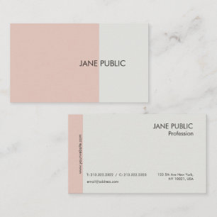 Carte De Visite Élégante Plain Moderne Professionnel Beige Chic
